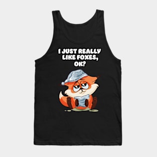 Fox Foxes Sleep Sleeping Watercolor Polygon Idea Tank Top